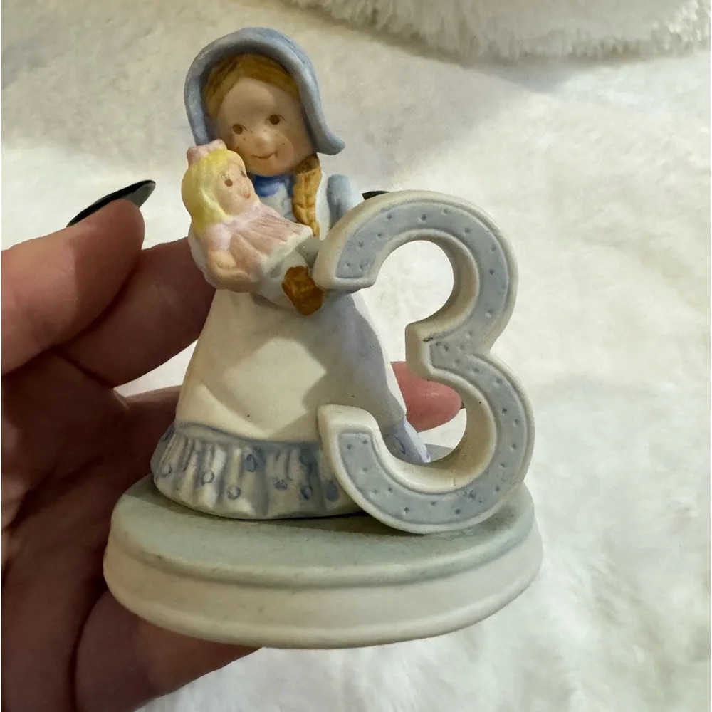 VTG Holly Hobbie 3rd Birthday Collection Kids Decor HandPainted Porcelain Statue